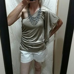 Express shimmering gold dressy top